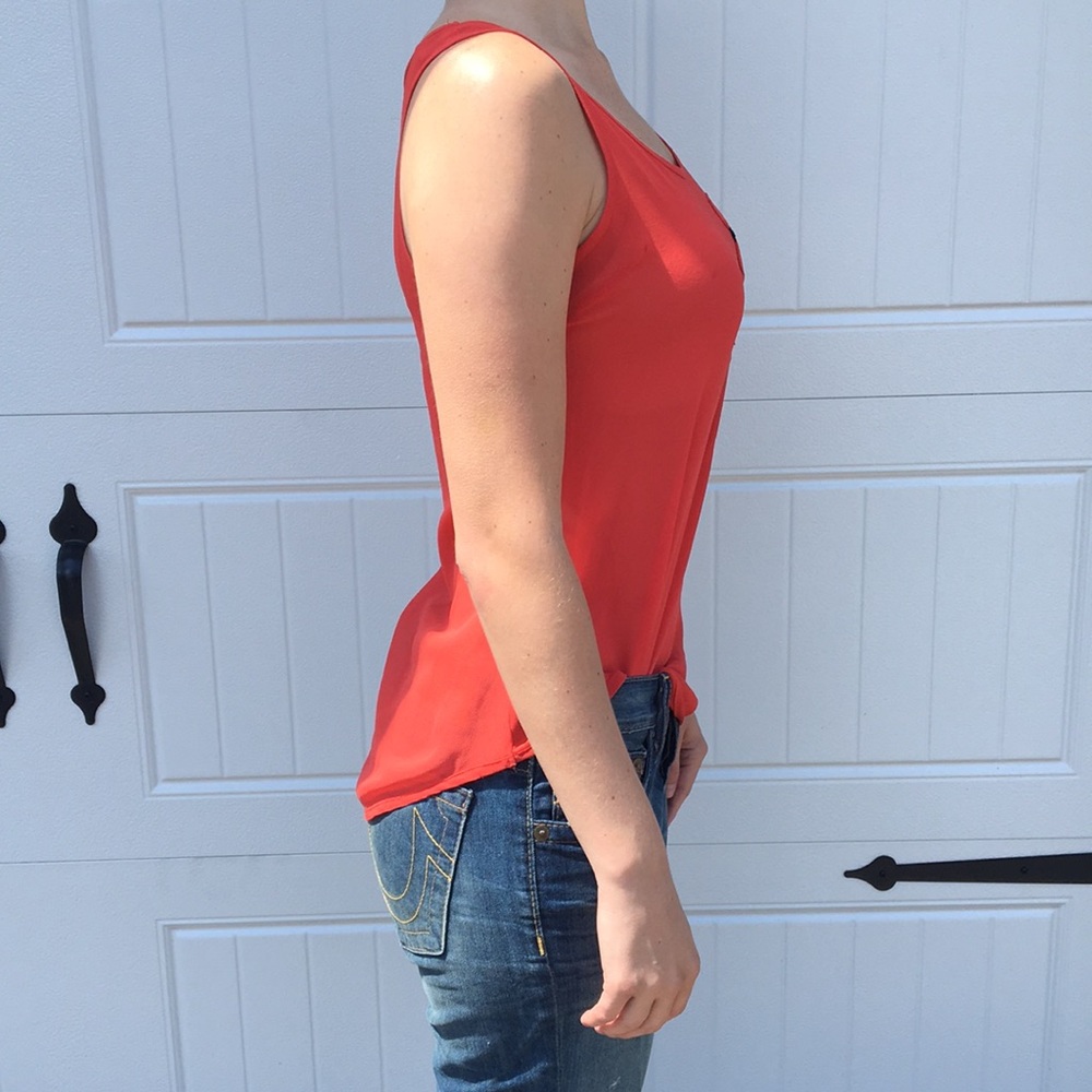 Red Chiffon Tank - Picture 2 of 4